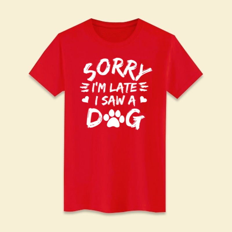 I saw a dog Red T Shirt